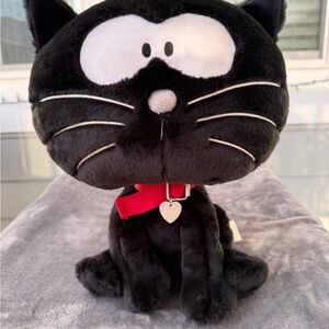 Vintage 2000’s Aeropostale Cartoon Black Cat w/ Red Heart Collar - 13”